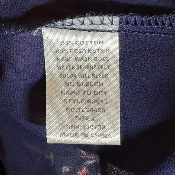 Umgee Tunic Mini Dress Size Large Blue Floral Boho Ruffle Bell Sleeve Cottage - Picture 5 of 11